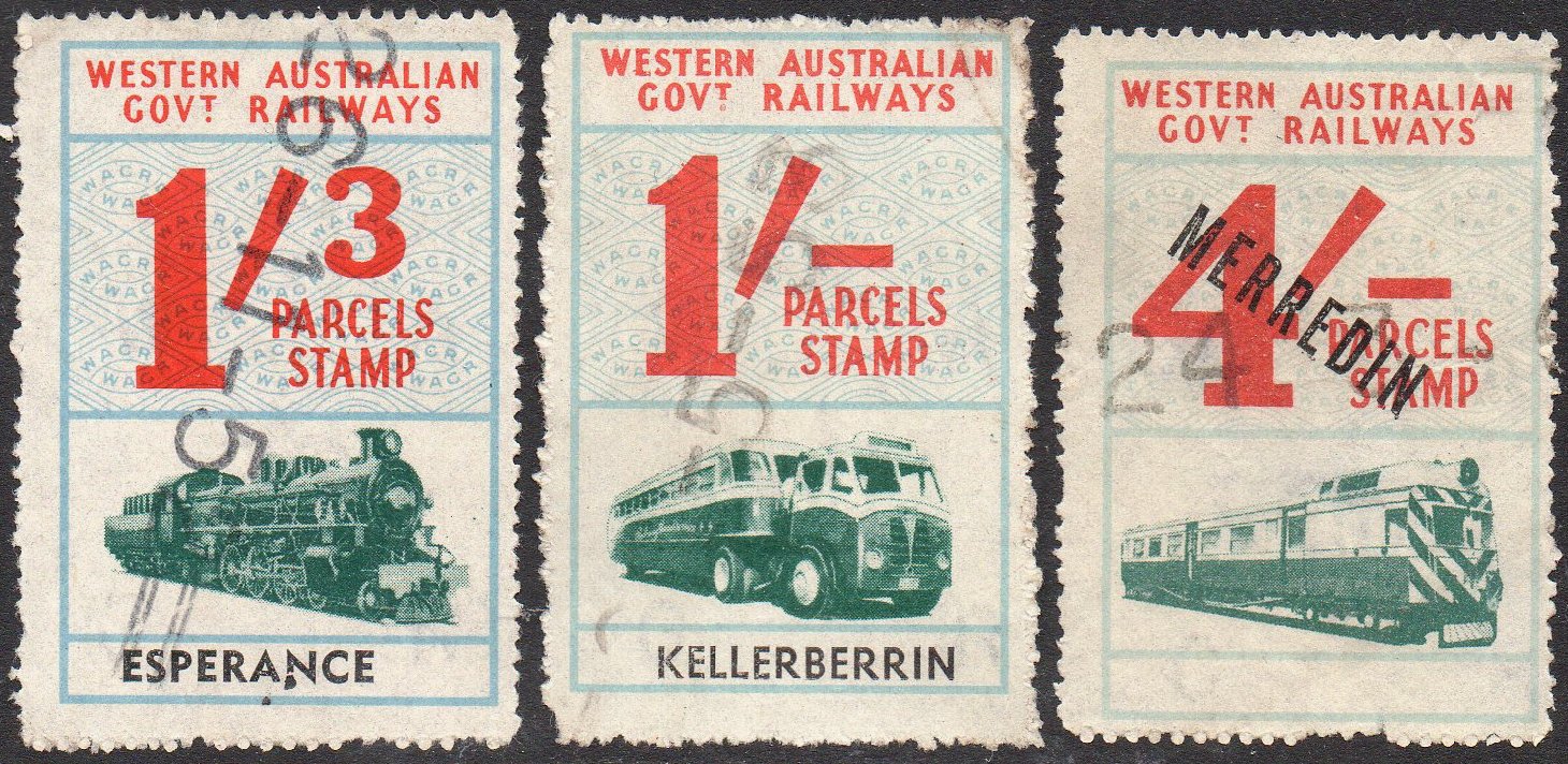 Parcel Stamps Western Australian Govt Railways 1951-1960 Printings